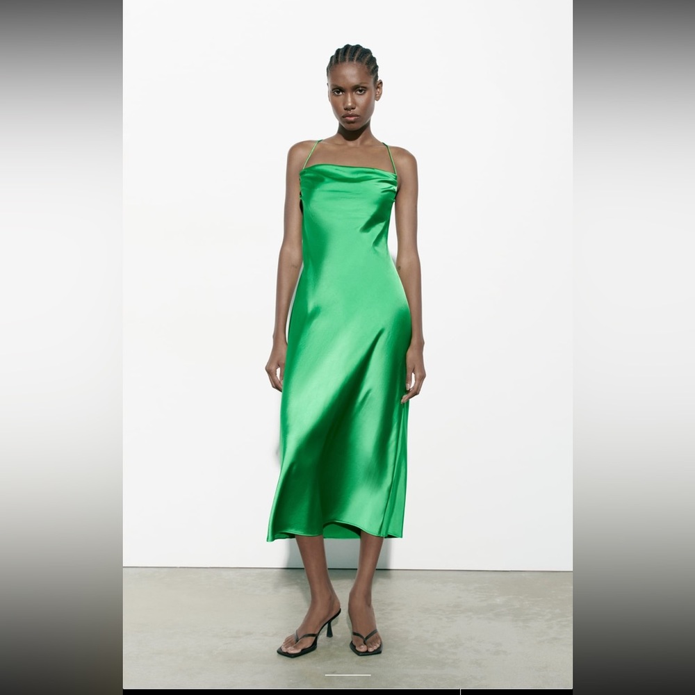 Satin Midi Slip Dress